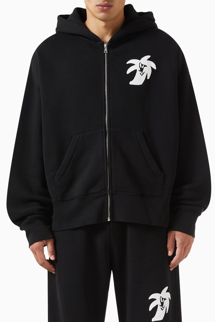 

Hunter Zip-up Hoodie in Cotton, Black