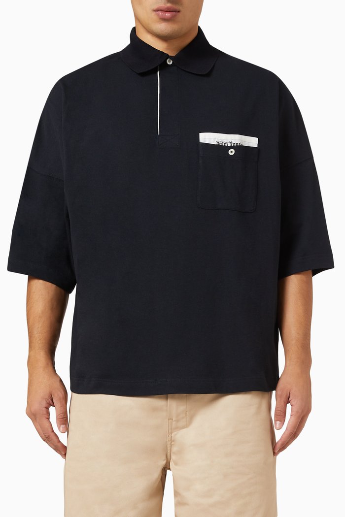 

Sartorial Tape Over Polo Shirt in Cotton, Blue