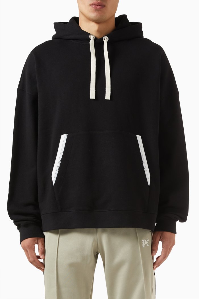

Sartorial Tape Hoodie in Cotton-fleece, Black