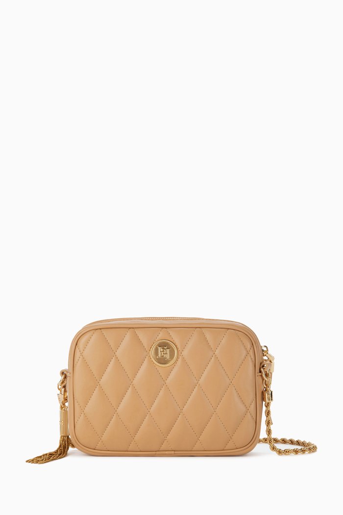 

Small Quilted Crossbody Bag, Brown