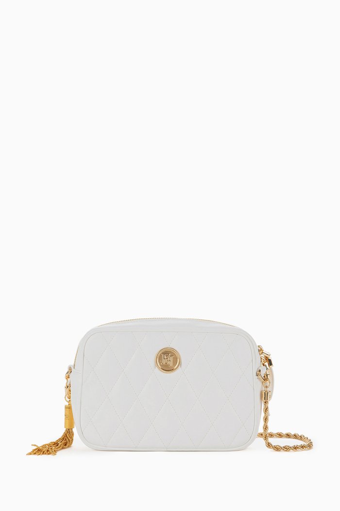 

Small Quilted Crossbody Bag, White