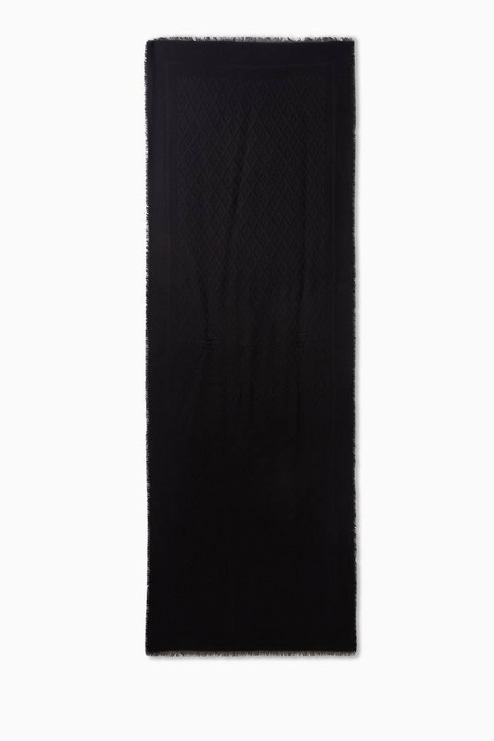 

Pashmina Scarf in Monogram Jacquard Knit, Black