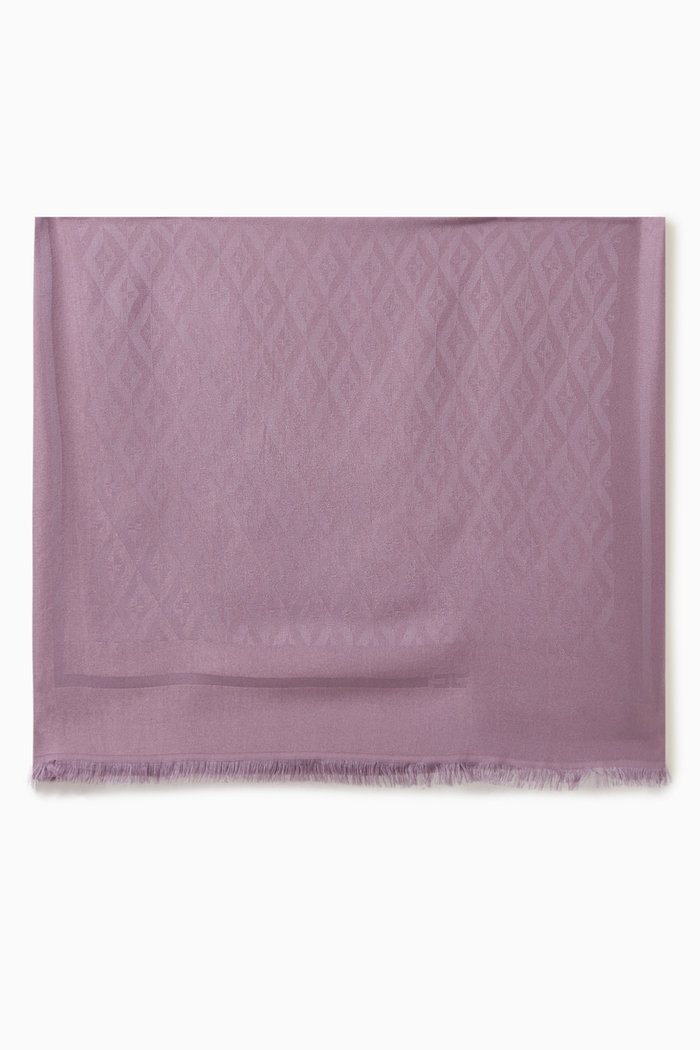 

Pashmina Scarf in Monogram Jacquard Knit, Purple