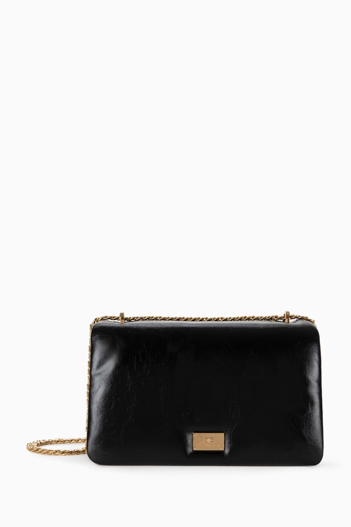 

Medium Puffy Bag in Faux Leather, Black