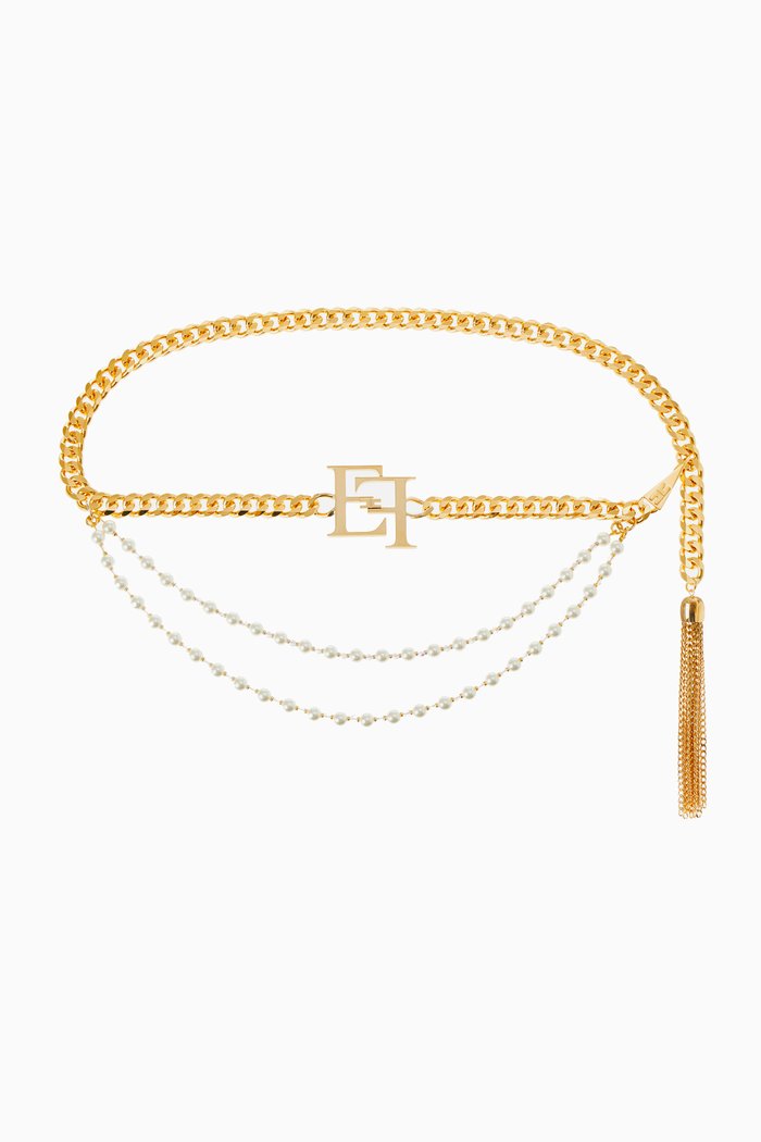 

EF Pearl & Chain Belt, Gold