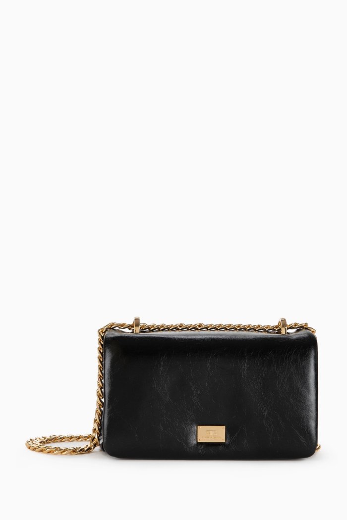 

Small Puffy Bag in Faux Leather, Black