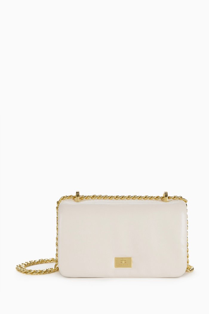 

Small Puffy Bag in Faux Leather, Neutral