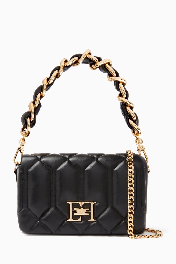 

Medium Quilted Puffy Bag in Faux-leather, Black