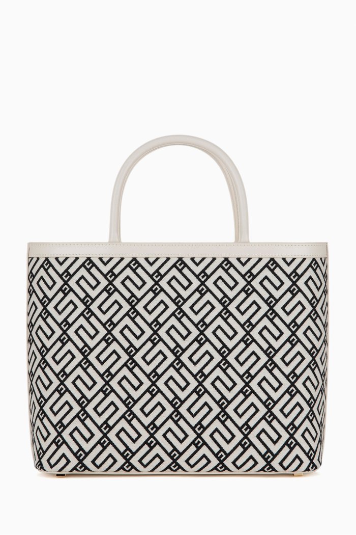 

Medium EF Logo Tote Bag in Jacquard, Neutral
