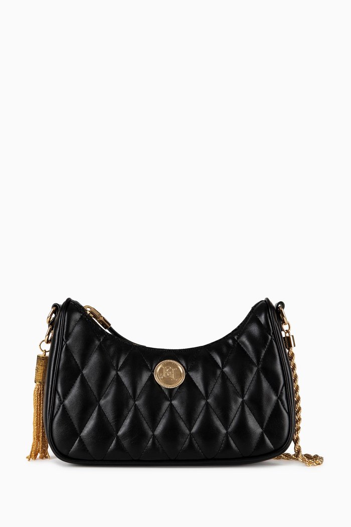 

Small Quilted Hobo Bag, Black