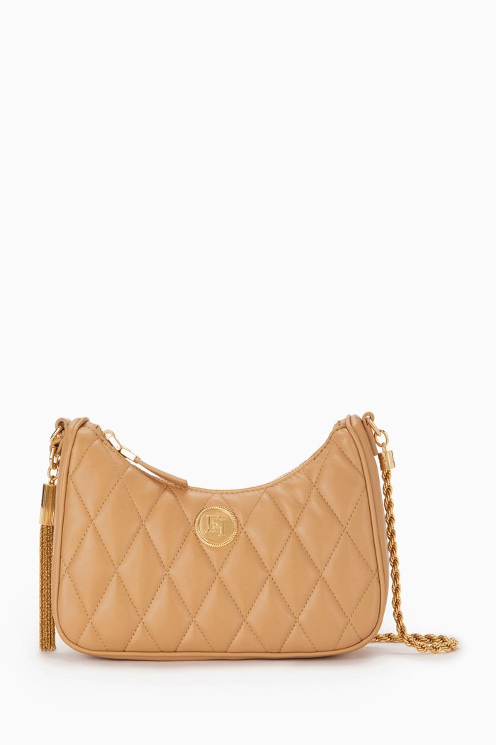 

Small Quilted Hobo Bag, Brown