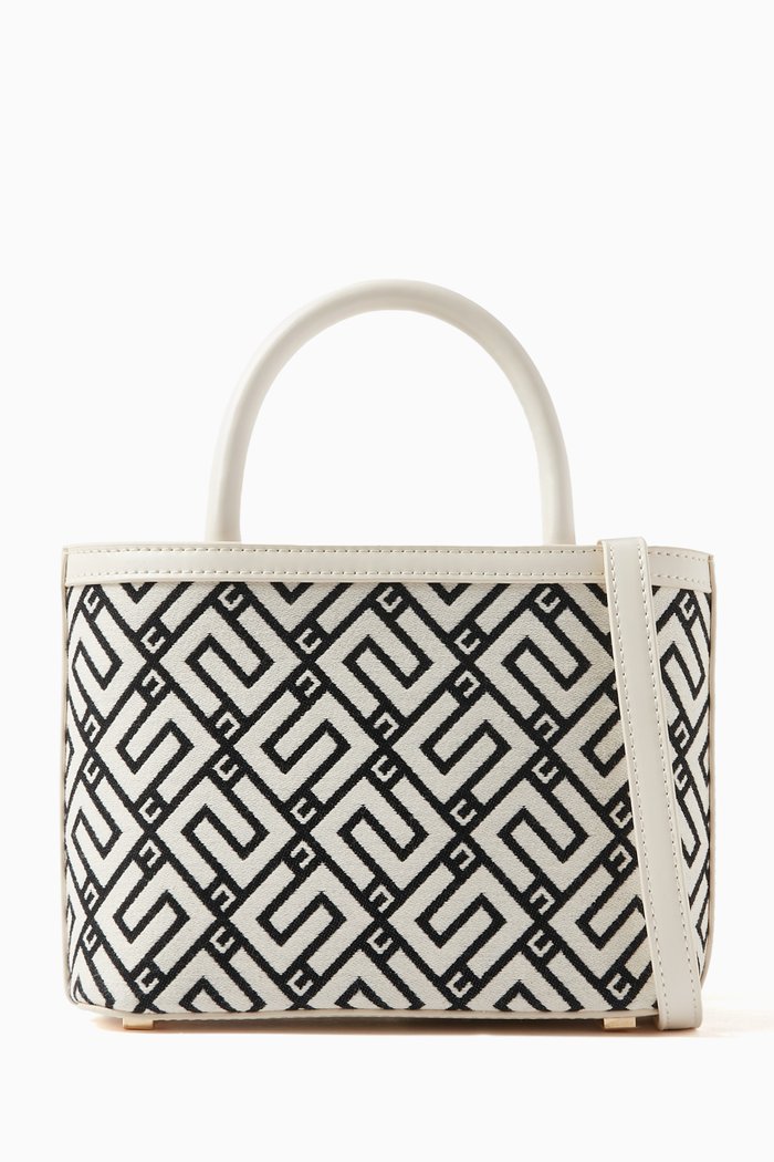 

Mini EF Logo Tote Bag in Jacquard, Neutral