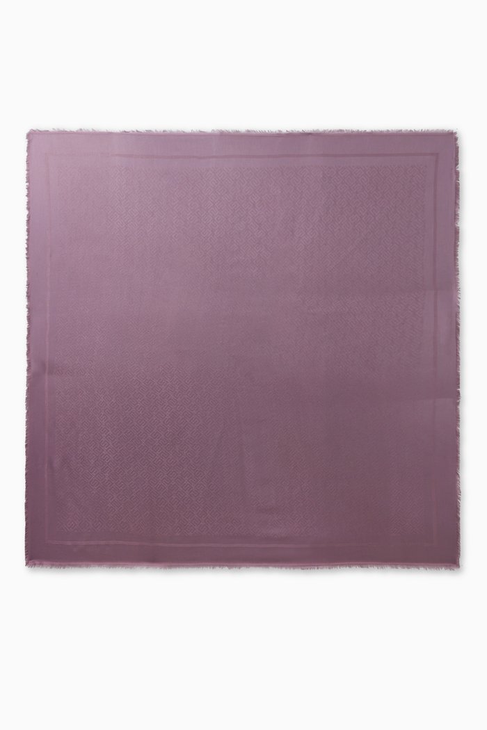 

Pashmina Scarf in Monogram Jacquard Knit, Purple