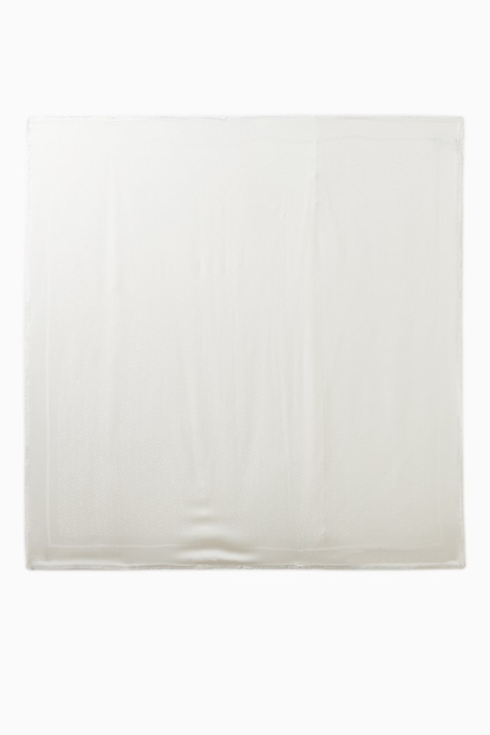 

Pashmina Scarf in Monogram Jacquard Knit, White
