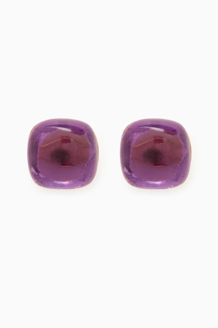 

Dew Drop Amethyst Stud Earrings in 18kt Gold, Yellow