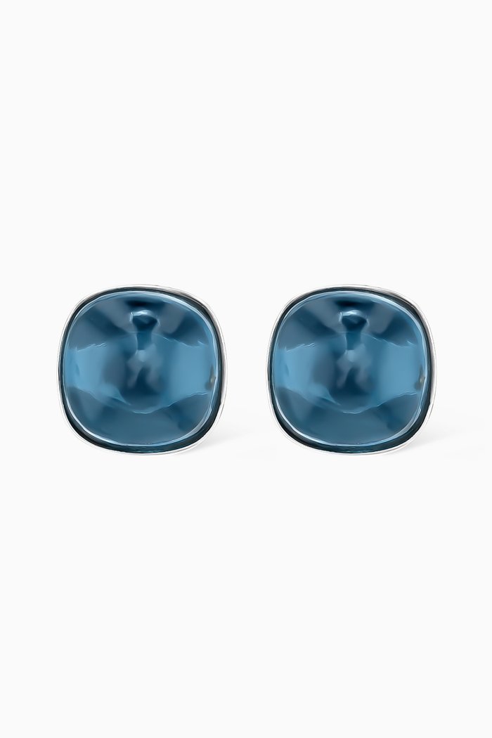 

Dew Drop London Blue Topaz Big Stud Earrings in 18kt White Gold