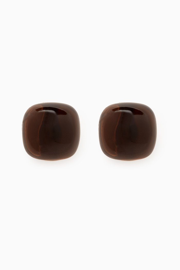 

Dew Drop Smoky Quartz Stud Earrings in 18kt Gold, Yellow