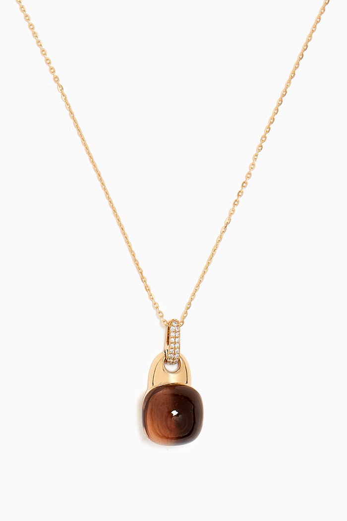 

Dew Drops Diamond & Smoky Quartz Necklace in 18kt Gold, Yellow