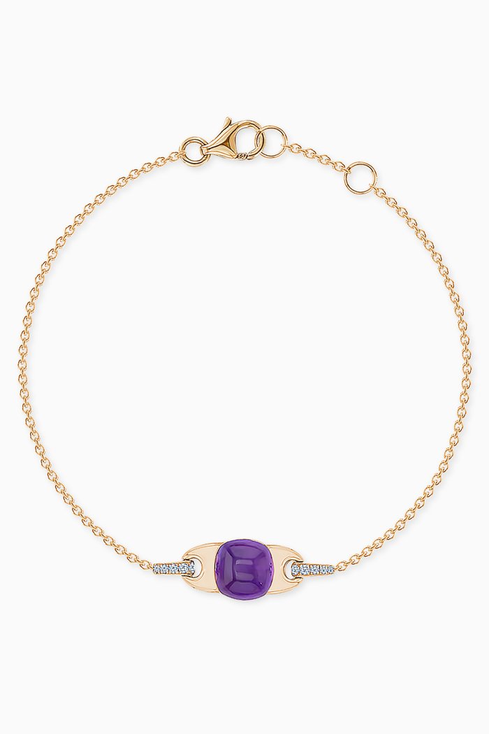 

Dew Drop Amethyst & Diamond Bracelet in 18kt Yellow Gold