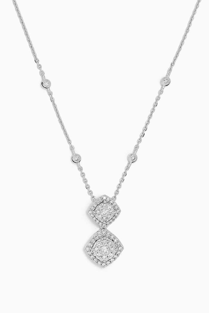

OneSixEight Siempre Two Motif Necklace in 18kt White Gold