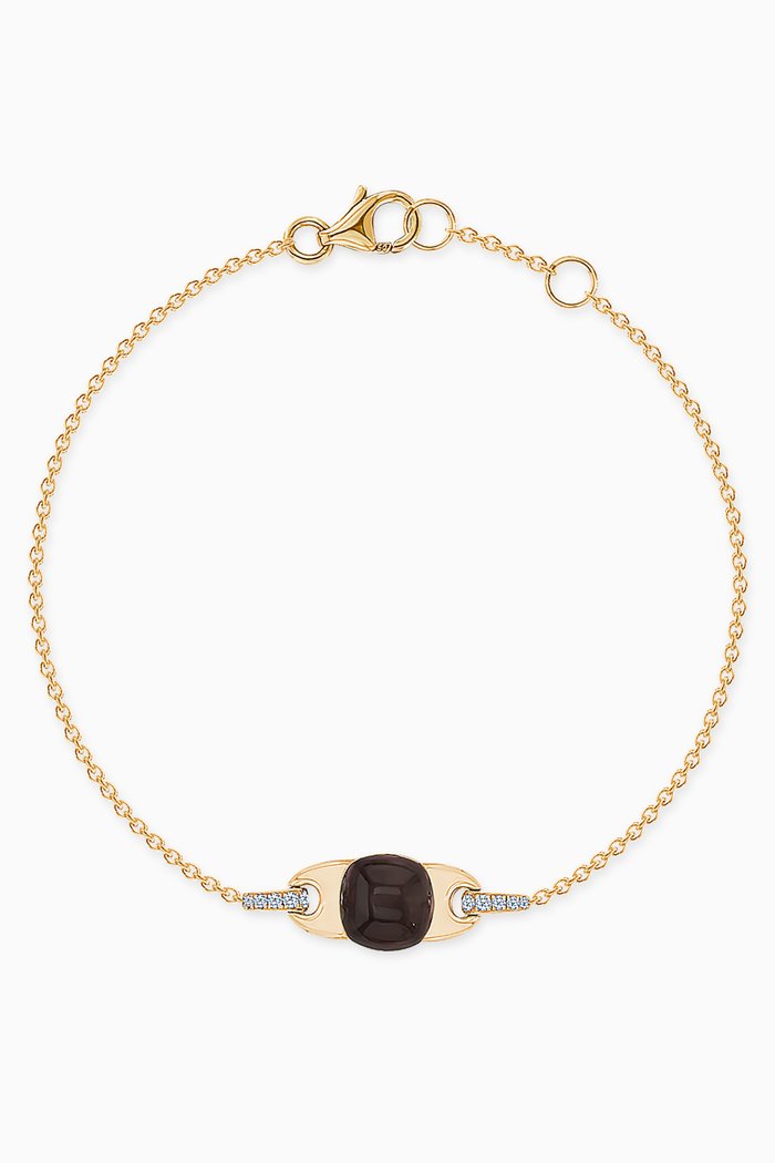 

Dew Drop Smoky Quartz & Diamond Bracelet in 18kt Yellow Gold