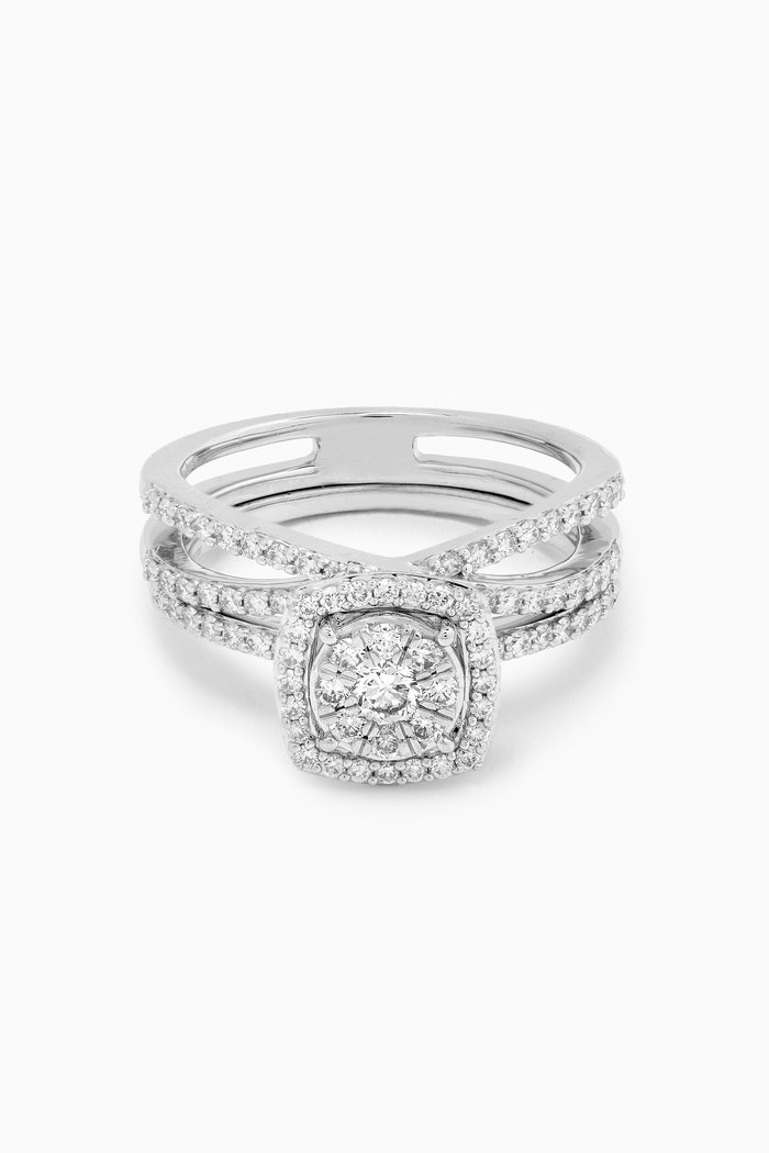 

OneSixEight Siempre Diamond Rings in 18kt White Gold, Set of 2
