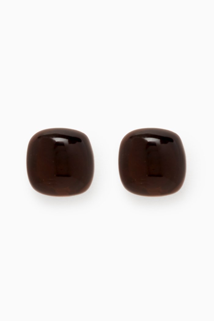 

Dew Drop Smoky Quartz Stud Earrings in 18kt Gold, Yellow