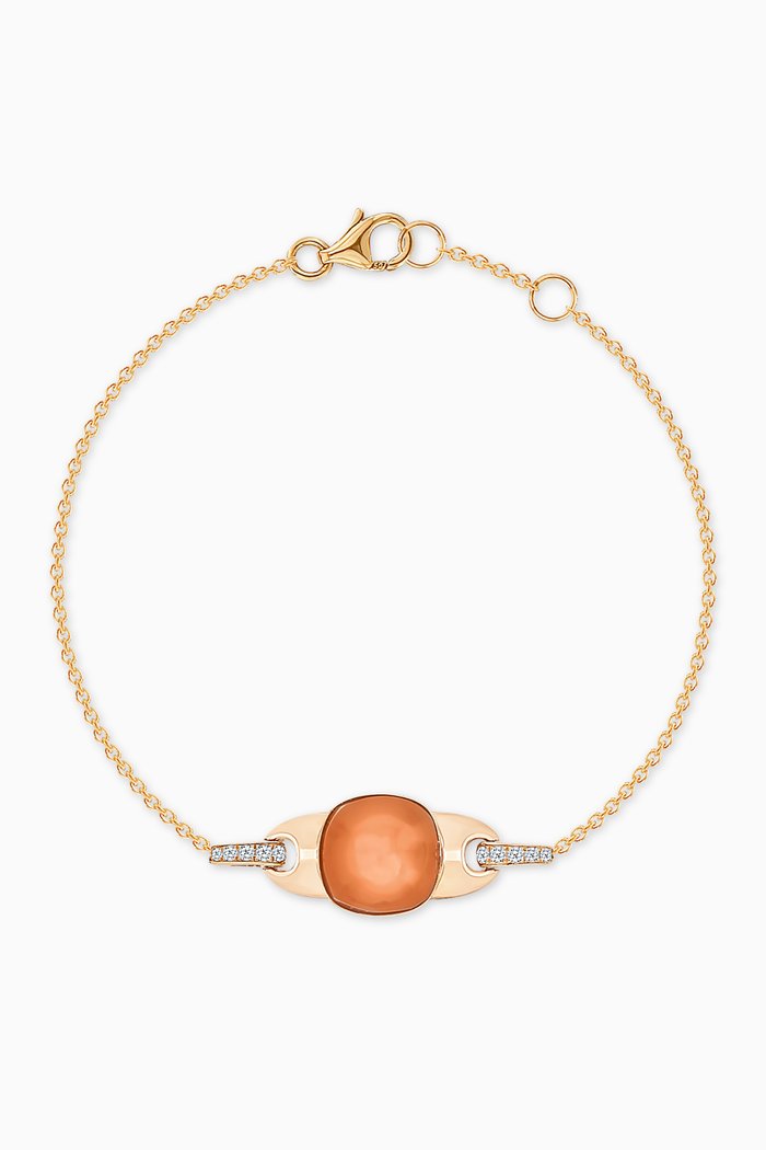 

Dew Drop Moonstone & Diamond Bracelet in 18kt Yellow Gold, Rose gold