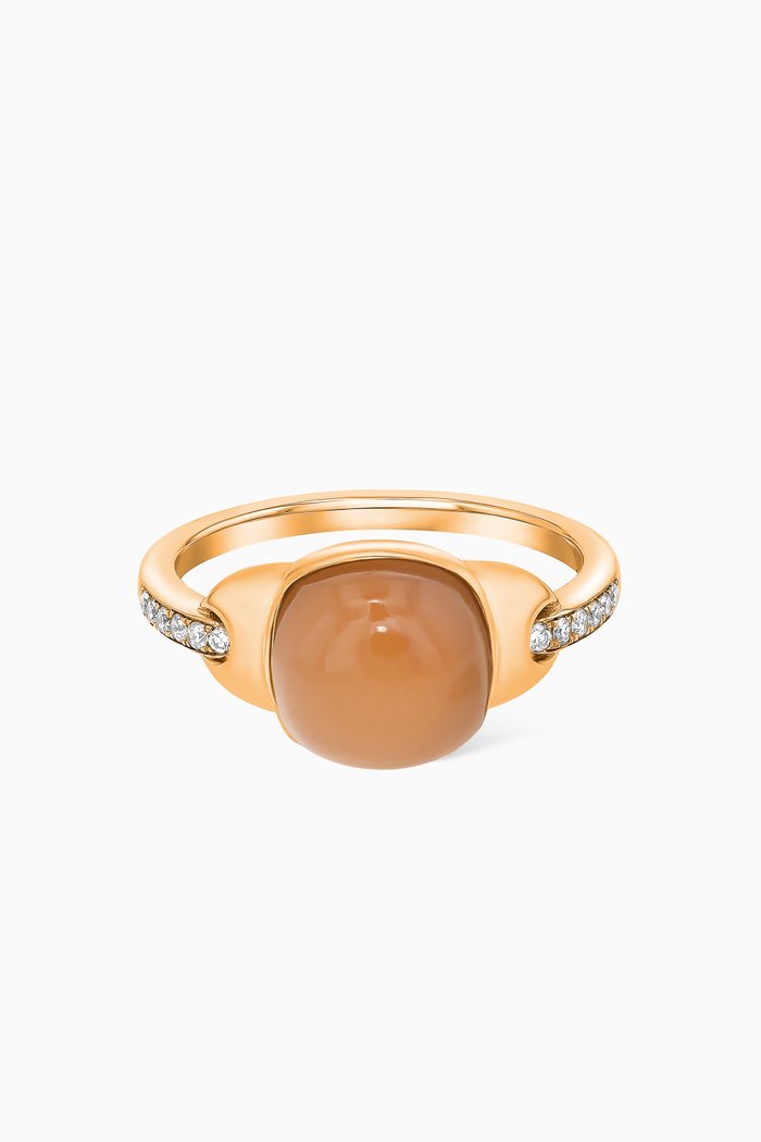 

Dew Drop Diamond & Moonstone Ring in 18kt Rose Gold