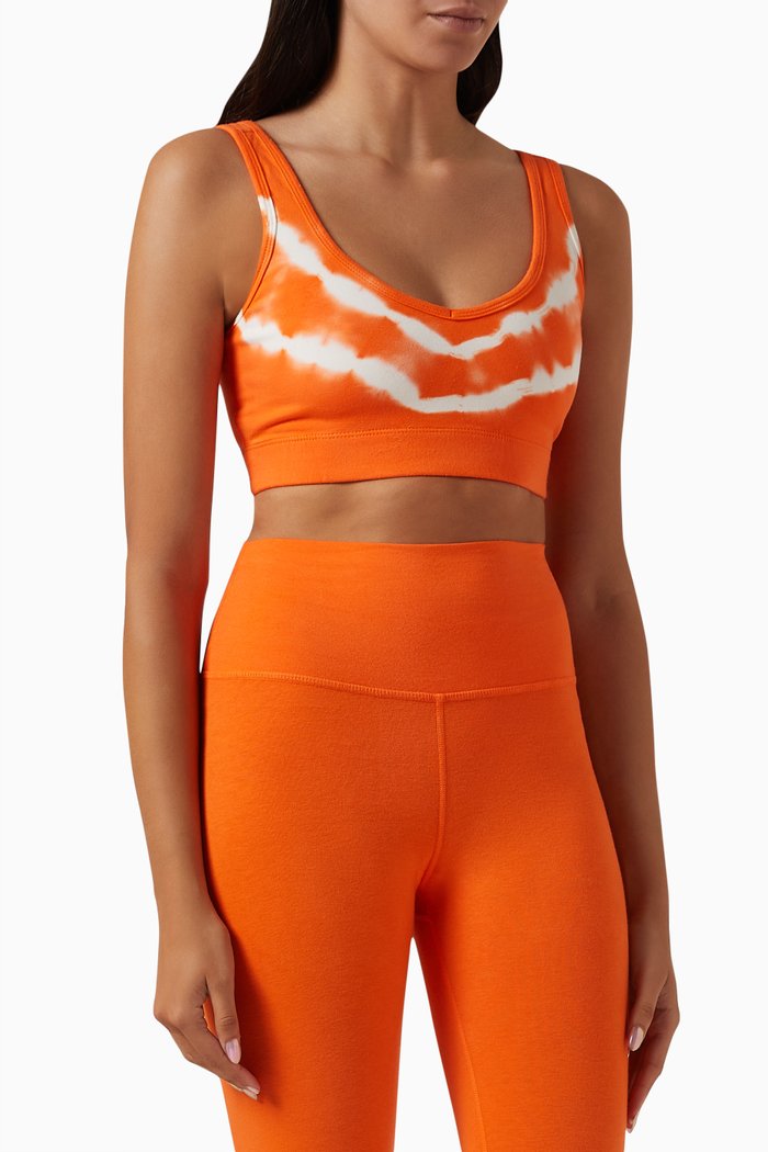Porter Sports Bra in Stretch-cotton, Orange