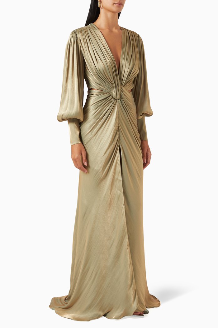 

Seydoux Knot Gown in Lurex-georgette, Multicolour
