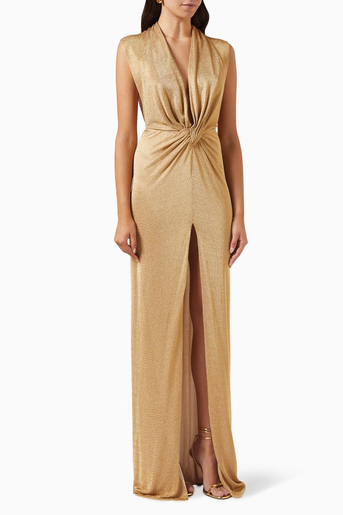 

Hedy Maxi Dress in Lurex Jersey, Gold