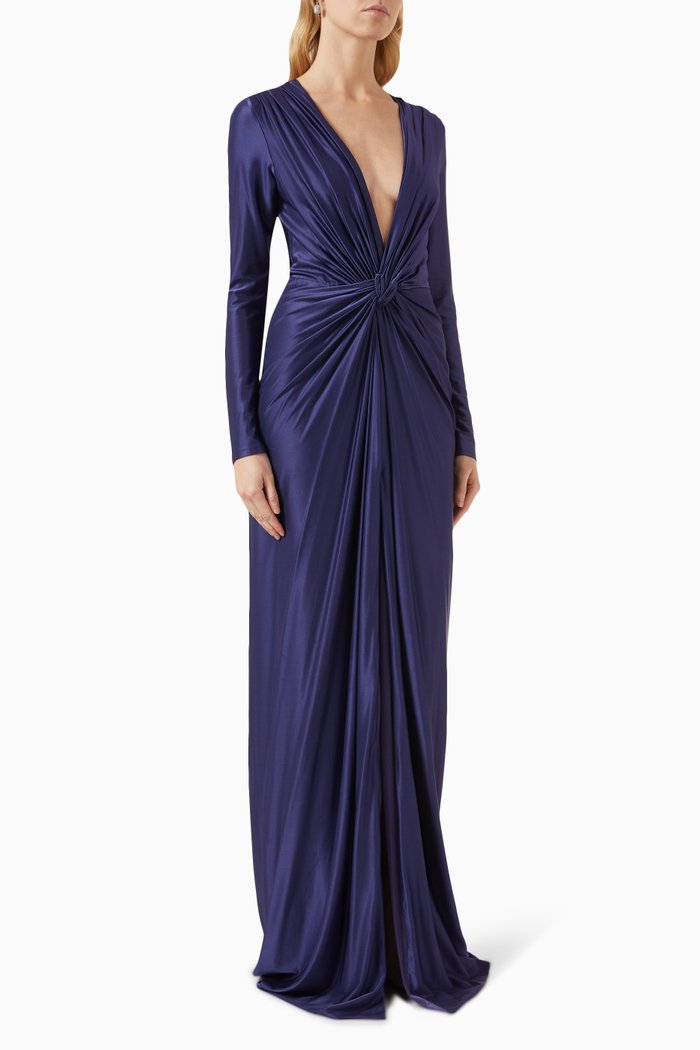 

Swanson Kotted Gown in Jersey, Purple