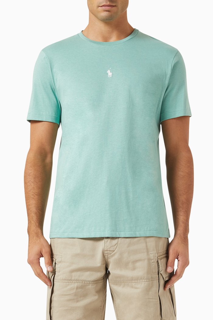 Slim Fit T-shirt in Cotton Jersey, Green
