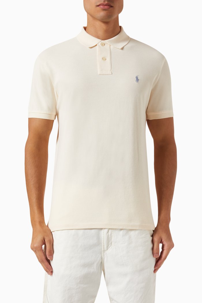 Polo Shirt in Cotton Piqué, Neutral