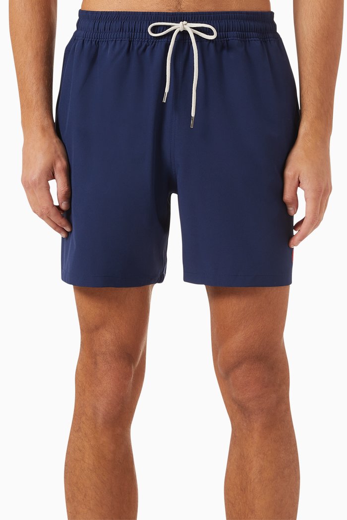 

Logo Embroidered Swim Shorts, Blue