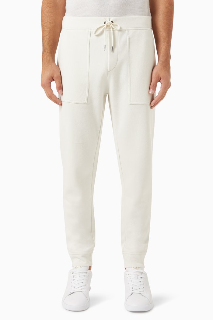 

Athletic Logo Sweatpants in Cotton-blend Knit, Neutral
