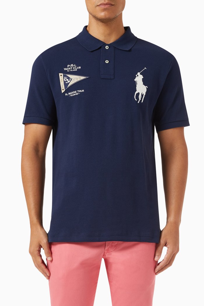 

Polo Shirt in Cotton Piqué, Blue