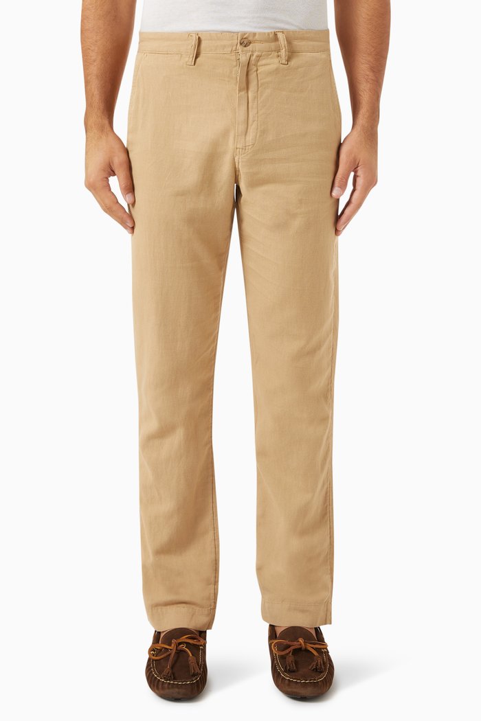 

Bedford Straight-fit Pants in Linen-blend, Neutral