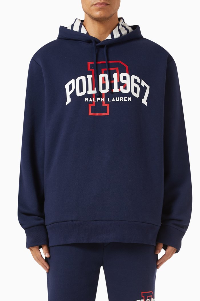 

Varsity Logo Hoodie in Fleece, Blue