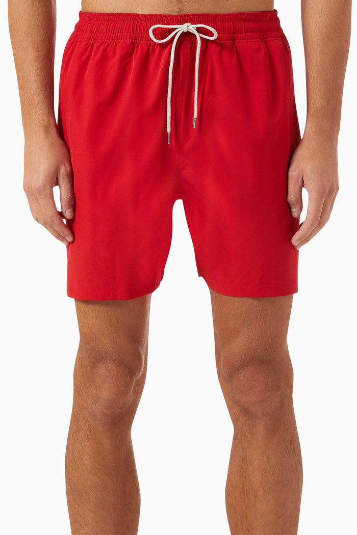 

Logo Embroidered Swim Shorts, Red