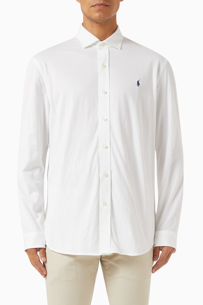 

Logo Shirt in Cotton Jersey, White