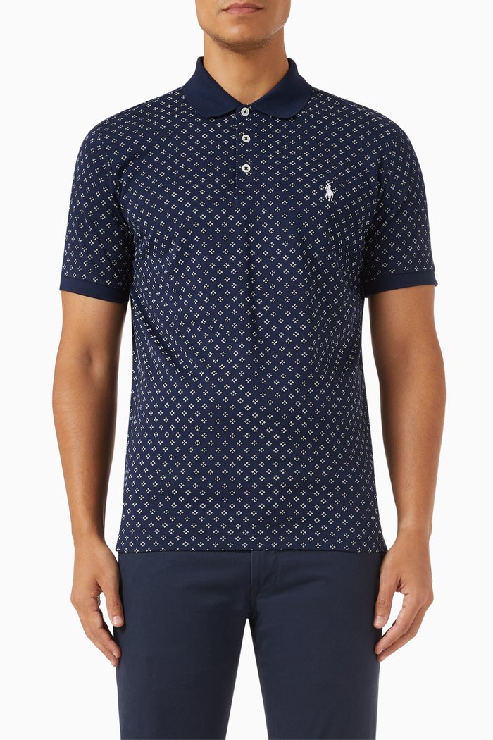 

Polo Shirt in Cotton Piqué, Blue