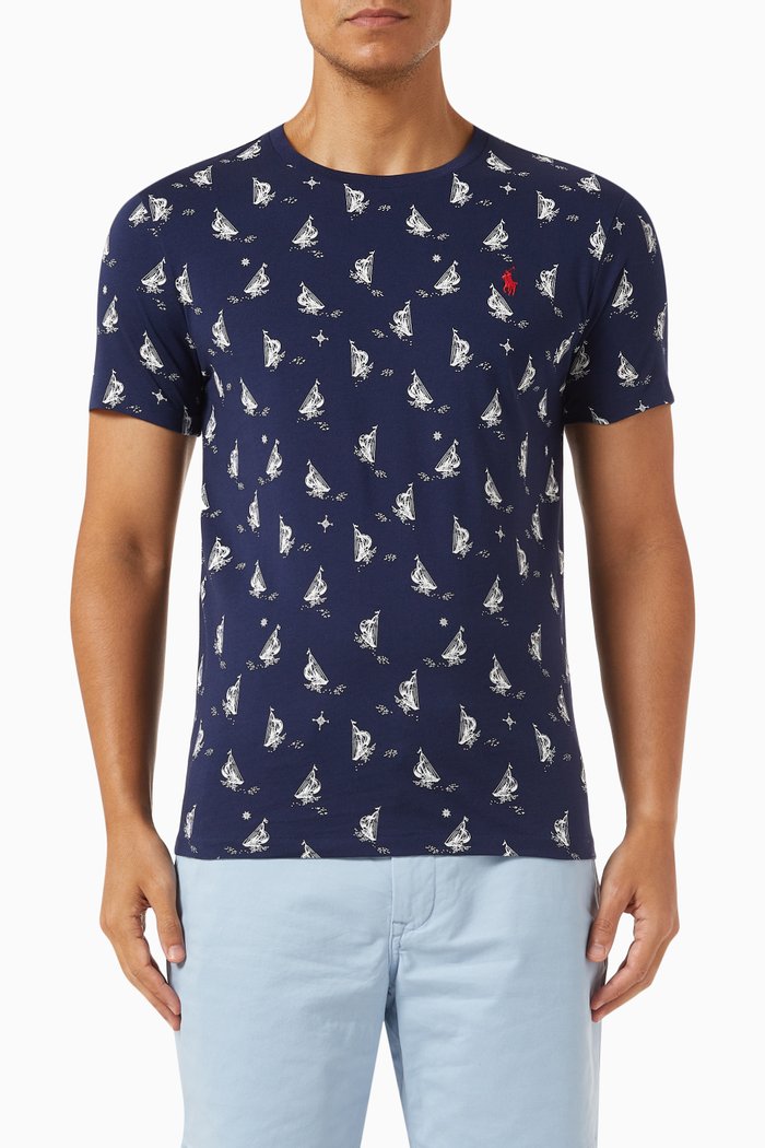 

Sailboat T-shirt in Cotton Jersey, Blue