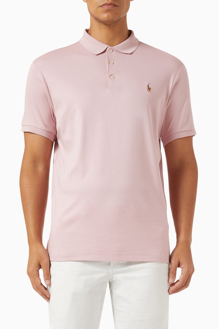 

Polo Shirt in Cotton Piqué, Pink