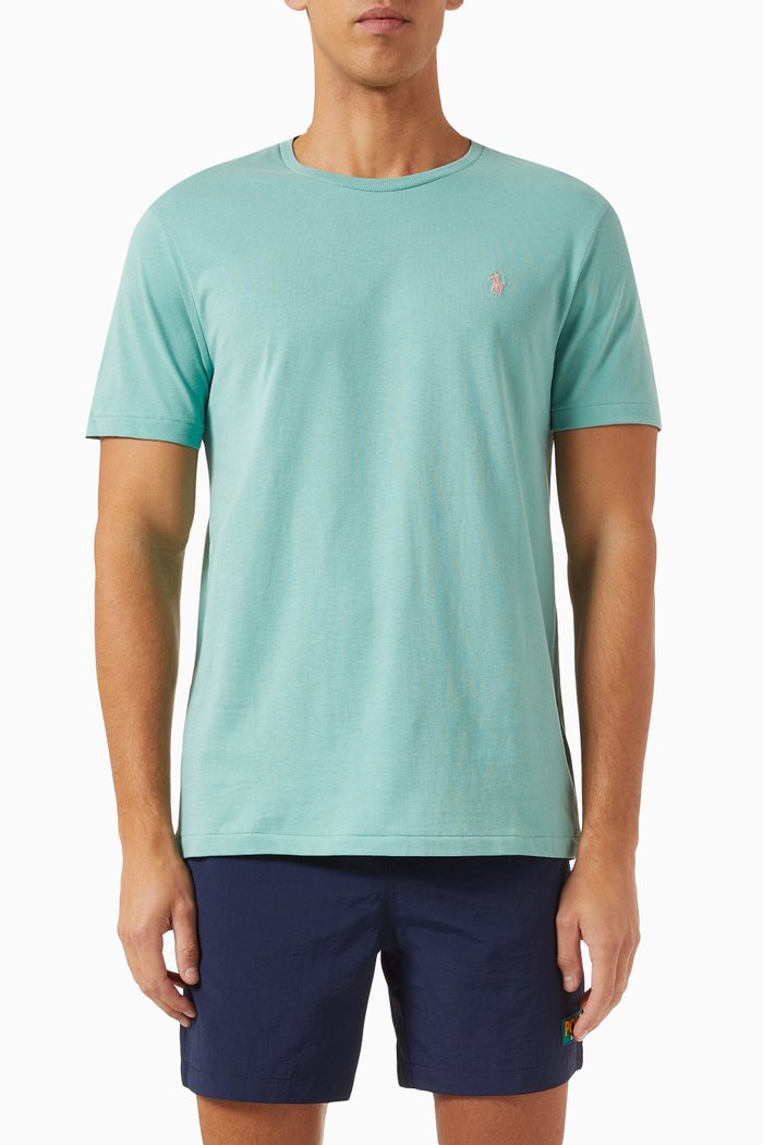 

Logo Embroidered T-shirt in Cotton, Green