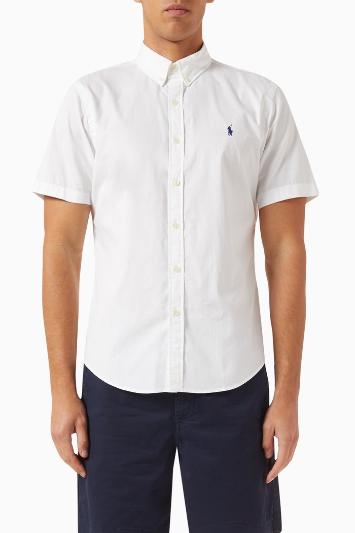 

Logo Embroidered Shirt in Cotton, White