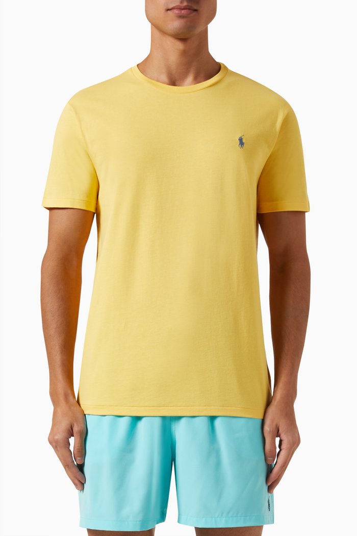 

Logo Embroidered T-shirt in Cotton Jersey, Yellow