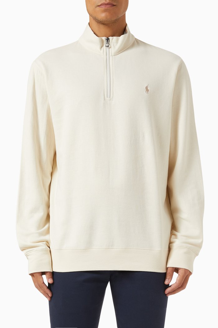Logo Sweatshirt in Fleece, Neutral
