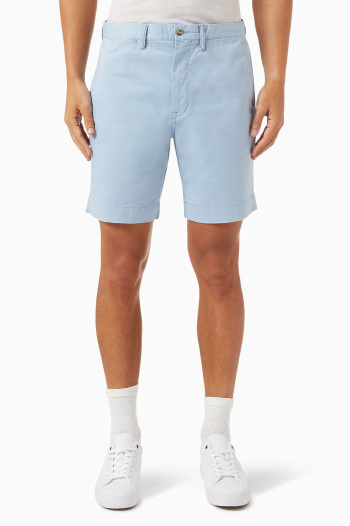 

Straight Fit Shorts in Cotton, Blue